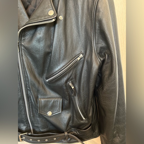 Vintage Wilsons Black Leather Motorcycle Biker Jacket SizeLarge Heavyweight - Picture 7 of 14